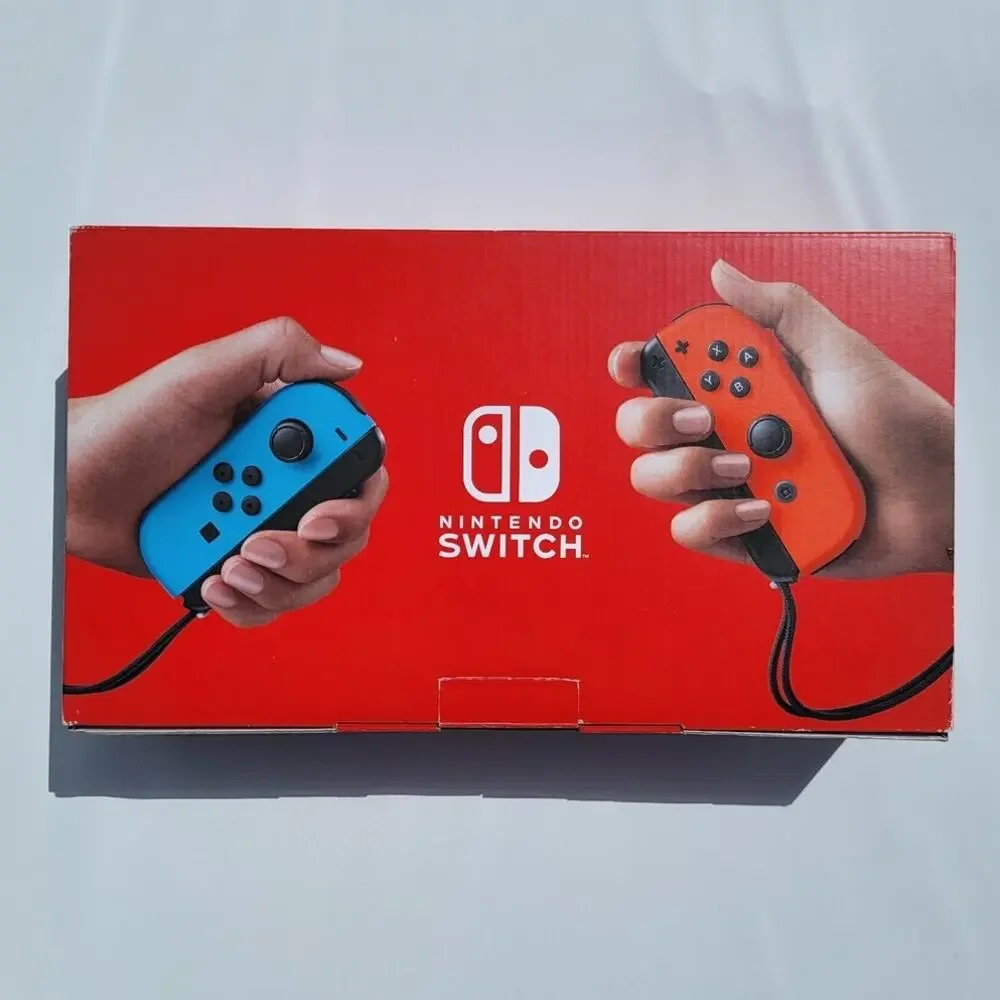 Box Only Nintendo Switch console system with neon blue & red Joy-Cons Inserts